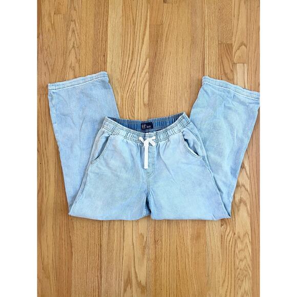 GAP High Rise Seamed Wide-Leg Pull-On Jeans drawstring size small 4 6 baggy Jean - Picture 3 of 11